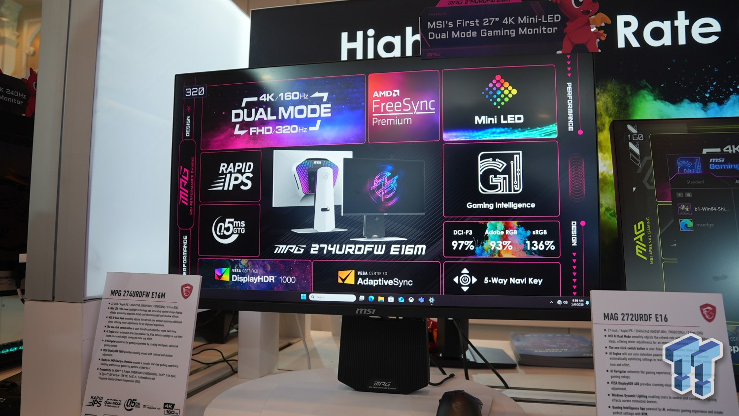 MSI MAG E16M 27インチ 4K MiniLED モニター MSI unveils a slick 4K Mini-LED dual-mode gaming monitor at CES 2025