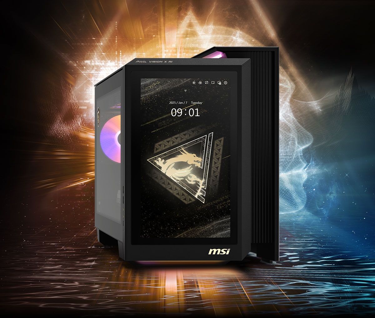 MSI's new MEG VISION X AI Gaming PC: 13-inch AI touchscreen on front ...