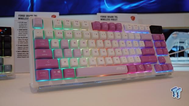 The new MSI FORCE GK600 TKL's Pink variant.