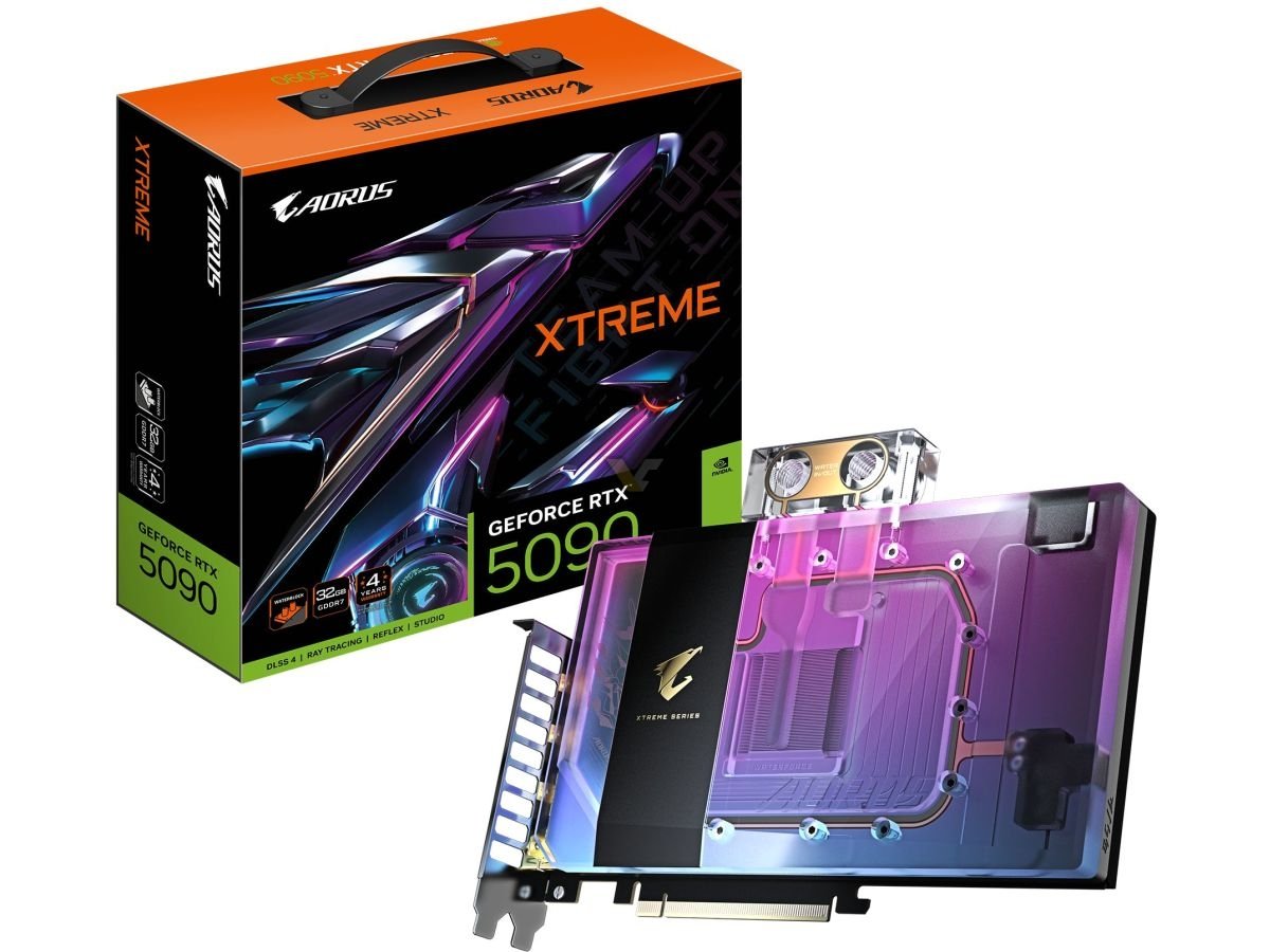 GIGABYTE GeForce RTX 5090, RTX 5080 AORUS XTREME Waterforce
