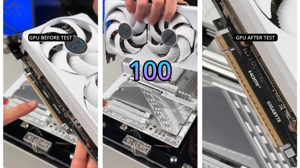 GIGABYTE's 'Ultimate PCIe Scratch Test' pokes fun at ASUS's Q-Release system for GPUs