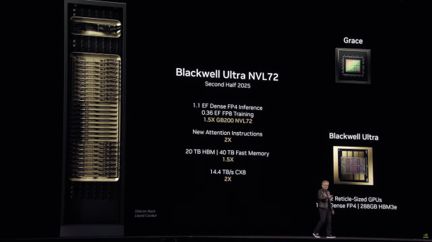 NVIDIA GB300 'Blackwell Ultra' AI GPU: 288GB HBM3E, 1.4kW power, 50% faster than GB200 73