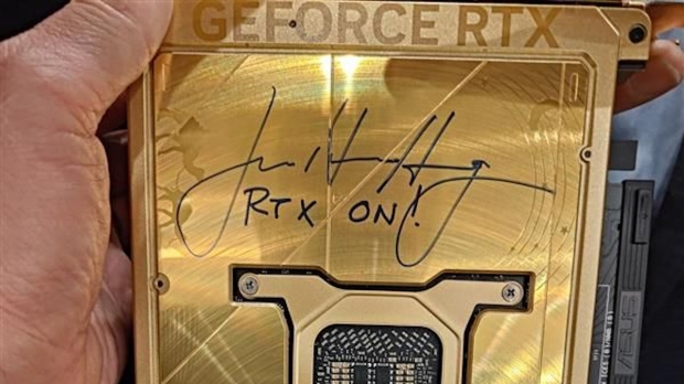 The priciest consumer GPU ever? Custom ASUS RTX 5090 is decked out in gold and signed by Jensen