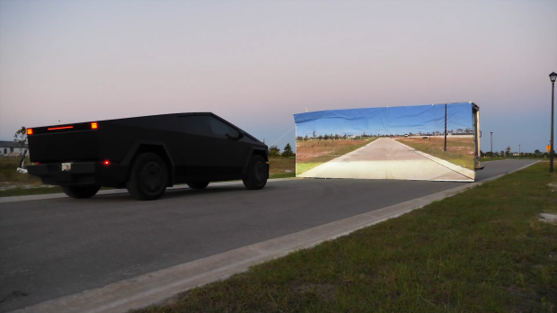 Cybertruck versus Mark Rober's 'Wile E. Coyote-style' wall crash test