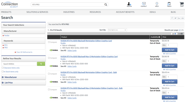 NVIDIA's new RTX PRO 6000 Blackwell GPU with 96GB GDDR7 costs $8435, should launch in May 11
