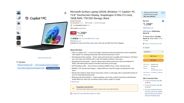 The Surface Laptop 7 has been slapped with a 'frequently returned item' warning at Amazon.