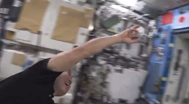 Astronaut caught playing solo game of baseball aboard the ISS