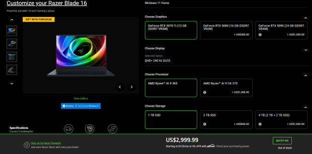 Razer's new Blade 16 and Blade 18 gaming laptops: RTX 5070 Ti Laptop GPU model starts at $2999 601