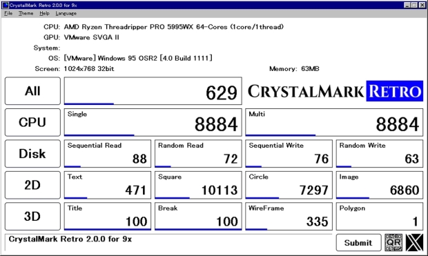 You can now benchmark a Windows 95 PC with CrystalMark Retro 2