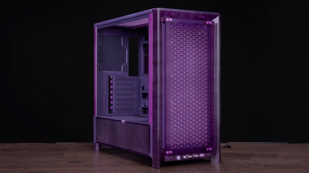 CORSAIR's FRAME 4000D PRISM 'Atomic Purple' PC case is sadly an April Fool's prank, image credit: CORSAIR.