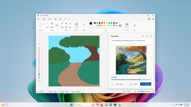 Cocreator in Paint, image credit: Microsoft.