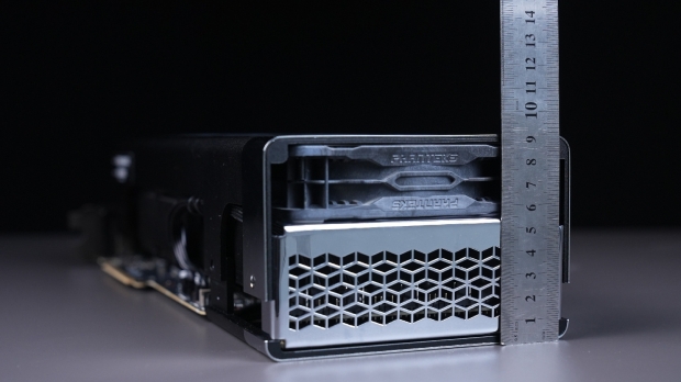 Cooler Master's RTX 5080 measures 90mm here, spanning four slots (Image Credit: 51972 on Bilibili / Cooler Master)