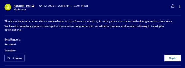 Intel confirms investigation into performance loss with specific GPU and CPU pairings 13232