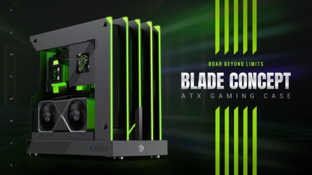 GAMEMAX's BLADE CONCEPT ATX chassis features an impressive open-frame design