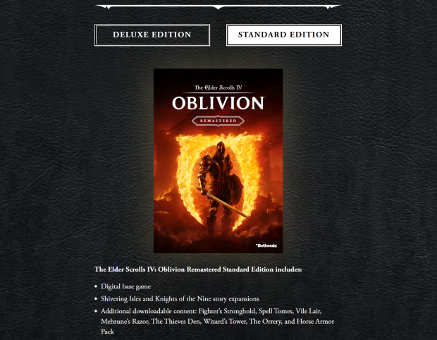 Oblivion Remastered now available: Standard vs Deluxe Editions 651651