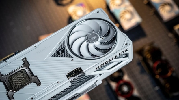 The new COLORFUL iGame GeForce RTX 5080 Vulcan W has a fourth fan on the back, image credit: Colorful.