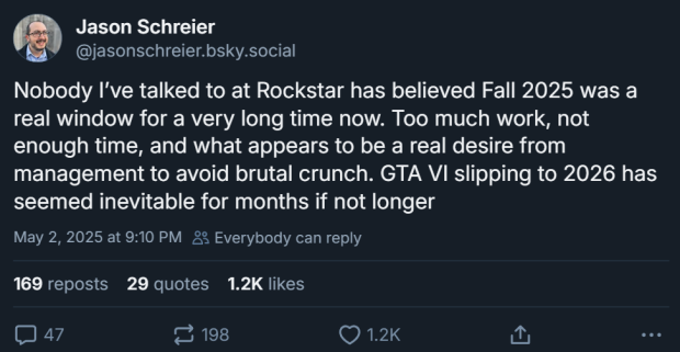 GTA 6 developers didn't even believe the 2025 release date was real 516561165