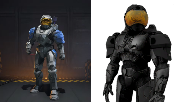 <em>Security Armor</em> (Left: <em>Halo Infinite</em>, Right: <em>Halo 3</em>)