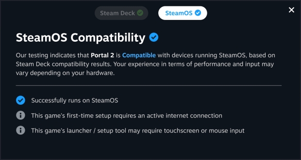 Games on Steam will now feature a SteamOS Compatibility rating, image credit: Valve.
