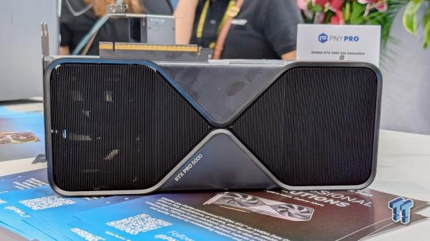 PNY showed us the new RTX PRO 6000 96GB GPU, and it's still somehow a two-slot card