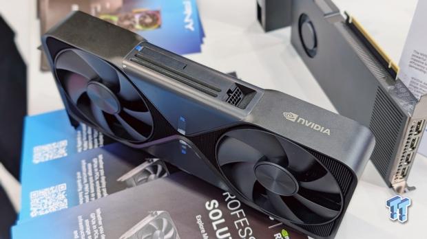 PNY showed us the new RTX PRO 6000 96GB GPU, and it's still somehow a two-slot card 3