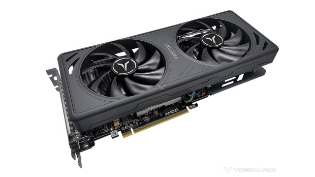 A Yeston RX 9060 XT GAEA in plain black color (Image Credit: VideoCardz / Yeston)