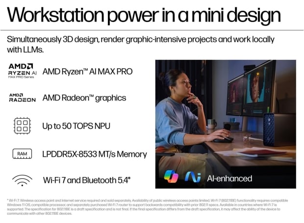 HP's new Z2 Mini G1A workstation packs AMD's flagship Strix Halo APU, starts at $1999 40