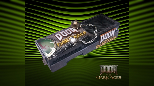 Palit is giving away a custom DOOM GeForce RTX 5080 with a Flail on the backplate