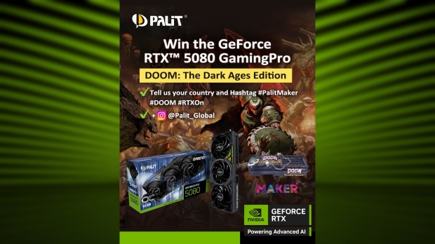Palit is giving away a custom DOOM GeForce RTX 5080 with a Flail on the backplate 3