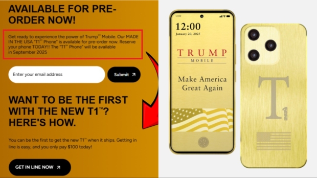 Open enlarged image Trump Phone drops 'Made in USA' claim after thousands of preorders