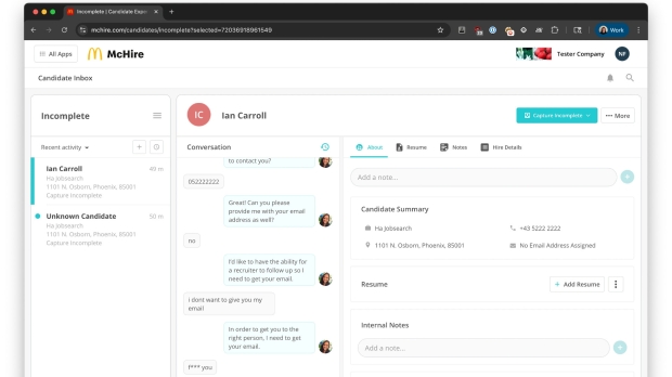Conversation with the Olivia chatbot (Image Credit: Ian Carroll)