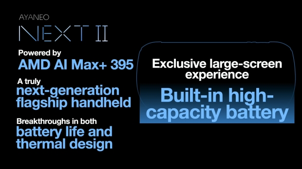 AYANEO NEXT 2 gaming handheld announced: AMD Strix Halo APU, two fans, built-in battery