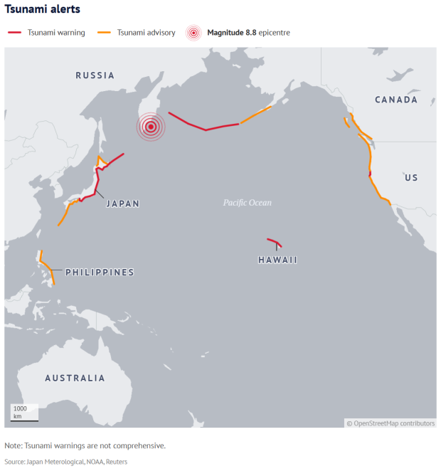 Hawaii braces for 'wall of water' after sixth biggest earthquake ever recorded hits Russia 156651