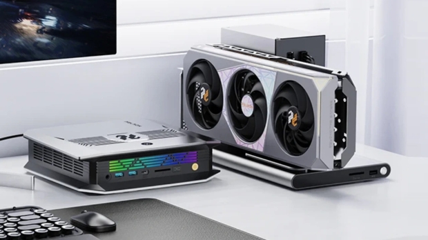 PELADN's new slim Thunderbolt 5 external GPU dock includes networking and storage