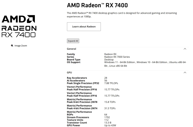 AMD quietly releases a new graphics card with only 8GB of VRAM 65156