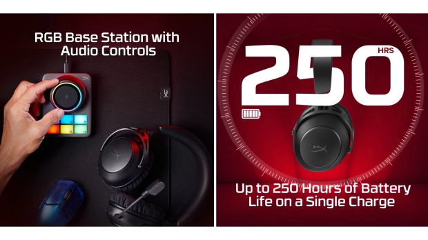 The HyperX Cloud Alpha 2 Wireless gaming headset pairs a base station with long-lasting battery life, image credit: HP/HyperX.