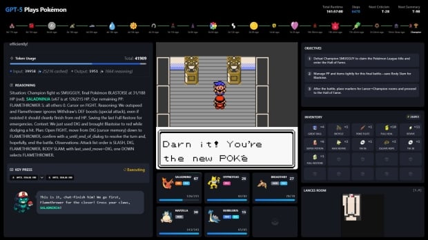 ChatGPT-5 just beat Pokémon Red in record time for an AI - 3x faster than GPT-o3 managed