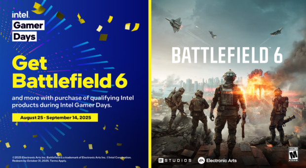 Intel to bundle Battlefield 6 with Core Ultra + Core CPUs as part of 'Gamer Days 2025' deals