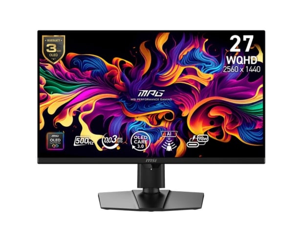 MSI MPG 271QR QD-OLED X50 monitor: 1440p @ 500Hz with DP2.1, built