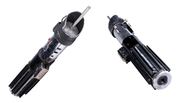 Darth Vader's Screen-Matched Hero Dueling Lightsaber, image credit: Propstore Auction