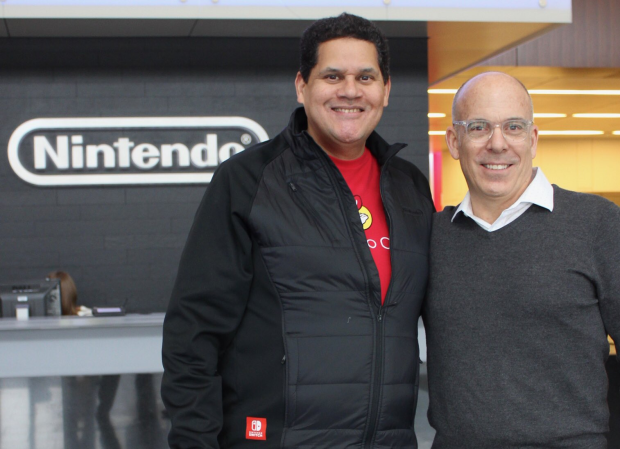 Two former Nintendo of America presidents: Reggie Fils-Aime (left) and Doug Bowser (right).