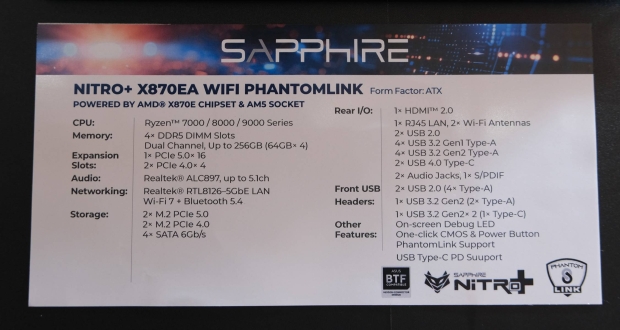 SAPPHIRE preps NITRO+ X870EA mobo with hidden power connectors, should launch soon 403