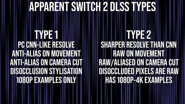 The Nintendo Switch 2 features support for two versions of DLSS, image credit: Digital Foundry/YouTube.