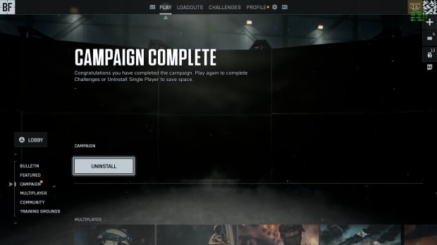 Battlefield 6 encourages players to uninstall the campaign after it's complete 615615