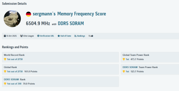 DDR5 RAM exceeds 13000 MT/s speeds: Corsair Vengeance DDR5 overclocked to record 13010 MT/s