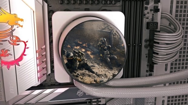 Here's Battlefield 6 being played on a tiny IPS display on an MSI AIO CPU cooler