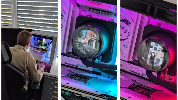 Battlefield 6 being played on an MSI liquid cooler, image credit: YouTube/Allround-PC
