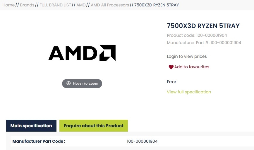 AMD's new mid-range Ryzen 5 7500X3D CPU teased: 6C/12T Zen 4 chip with ...