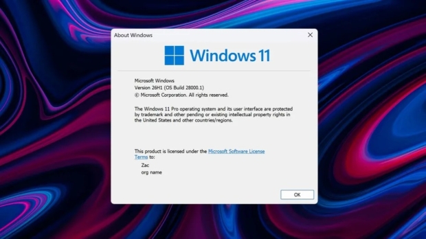 Microsoft prepares Windows 11 26H1 update, ready for next-gen