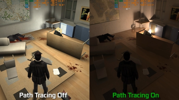 Max Payne 2 RTX Remix looks incredible, but performance drops from 1200 FPS to below 40 FPS 3